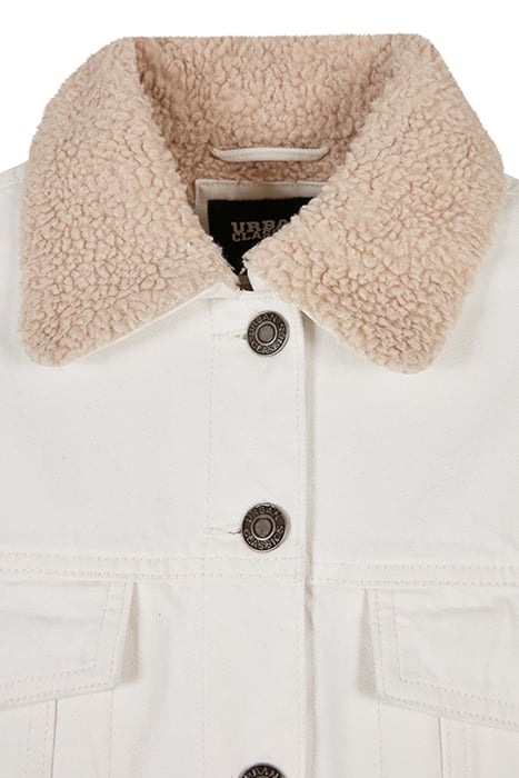 LADIES OVERSIZED SHERPA DENIM JACKET OFFWHITE RAW 8