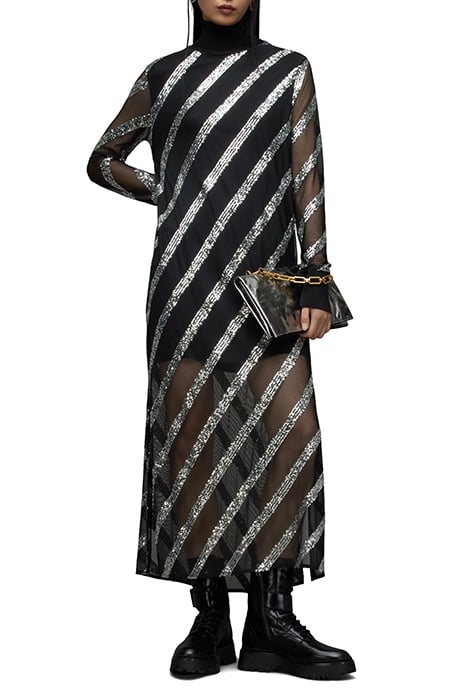 JUELA MESH DRESS BLACK/SILVER 4