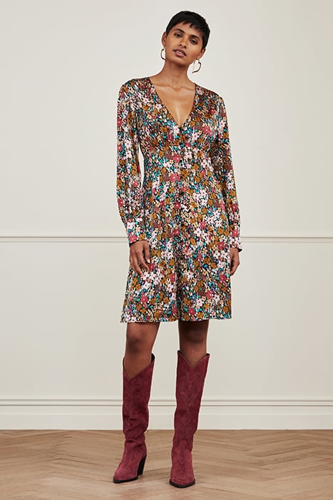 LYNN SHORT CATO DRESS BLACK/RA RA RASPBERR 1