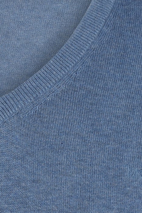 V NECK SWEATER MEDIUM BLUE 3