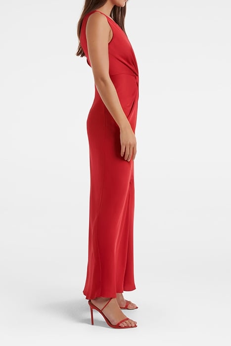 PARKER SATIN TWIST MIDI DRESS BARBADOS CHERRY 4