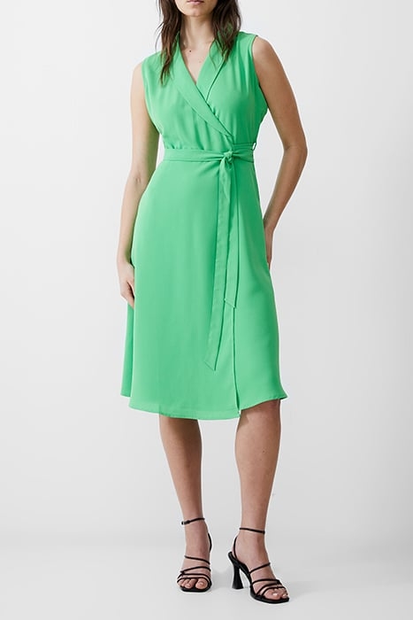SLEEVELESS SHAWL DRESS MIDI POISE GREEN 2