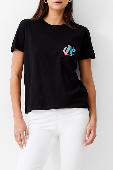 LOVE EMB POCKET TEE BLACK 1