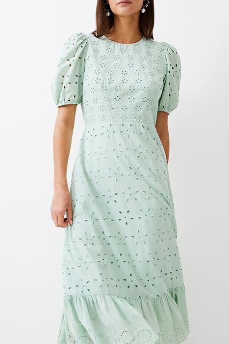 BRODERIE TIERED DRESS L MINT 3