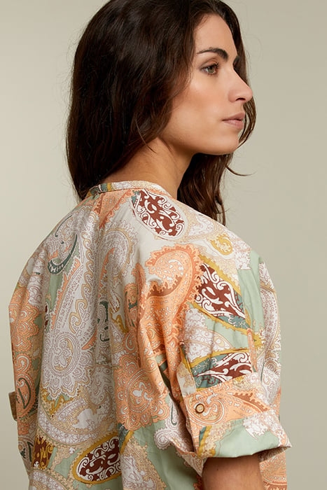 PASTEL PAISLEY COLLARLESS SHIRT 5