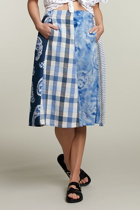 BLUE PATCHWORK SKIRT 1