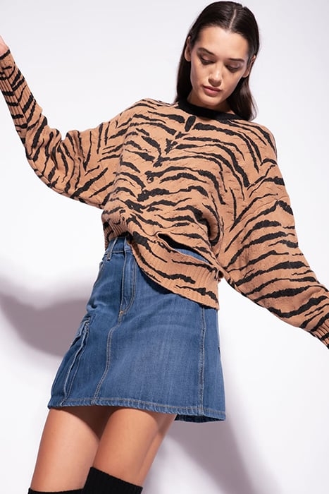 NINFEO 2 MAGLIA TRECCIA MISTO CAMEL/BLACK 6