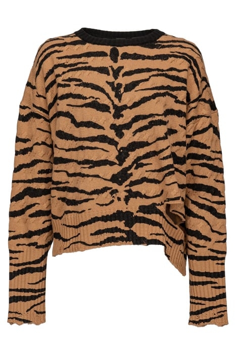 NINFEO 2 MAGLIA TRECCIA MISTO CAMEL/BLACK 3