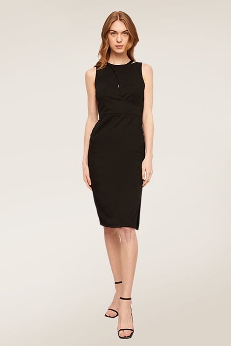 SHORT CREPE JERSEY SHEATH DRESS BLACK 5