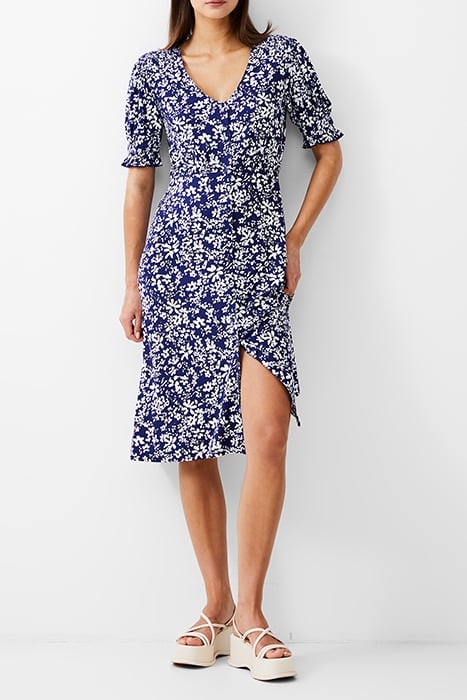 FLORALE BUTTON-THRU DRESS MIDI DK NAVY/WHITE 1