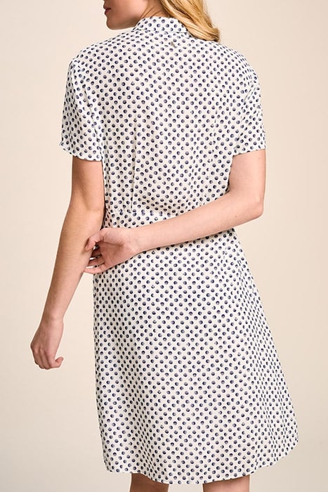 RISE - OFF WHITE SHIRT DRESS WITH GRAPHIC POLKA DOT PRINT 2