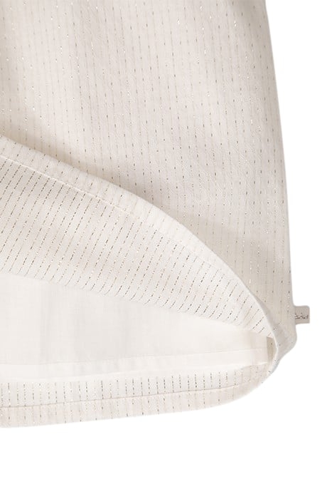 GIRL'S WHITE JACQUARD DRESS WITH GOLD STRIPES 7