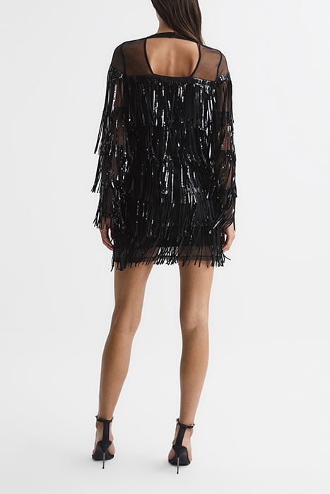 JOSEPHINE-FRINGE DRESS BLACK 3