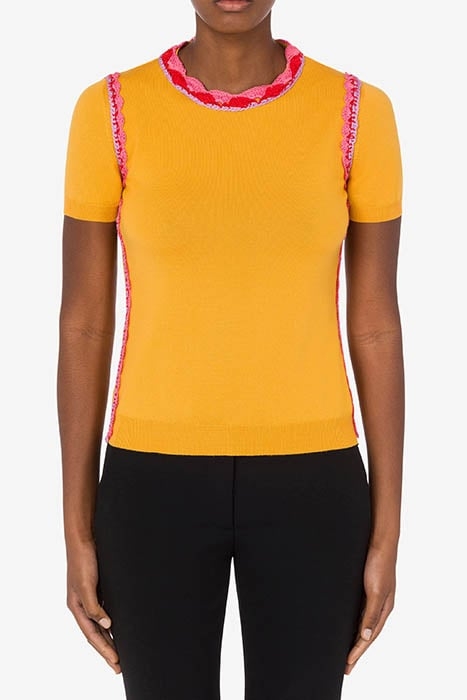CROCHET DETAILS WOOL TOP YELLOW 1