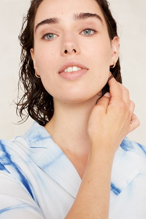 ATHALIE SHORT SLEEVE SHIBORI NATURAL INDIGO 3