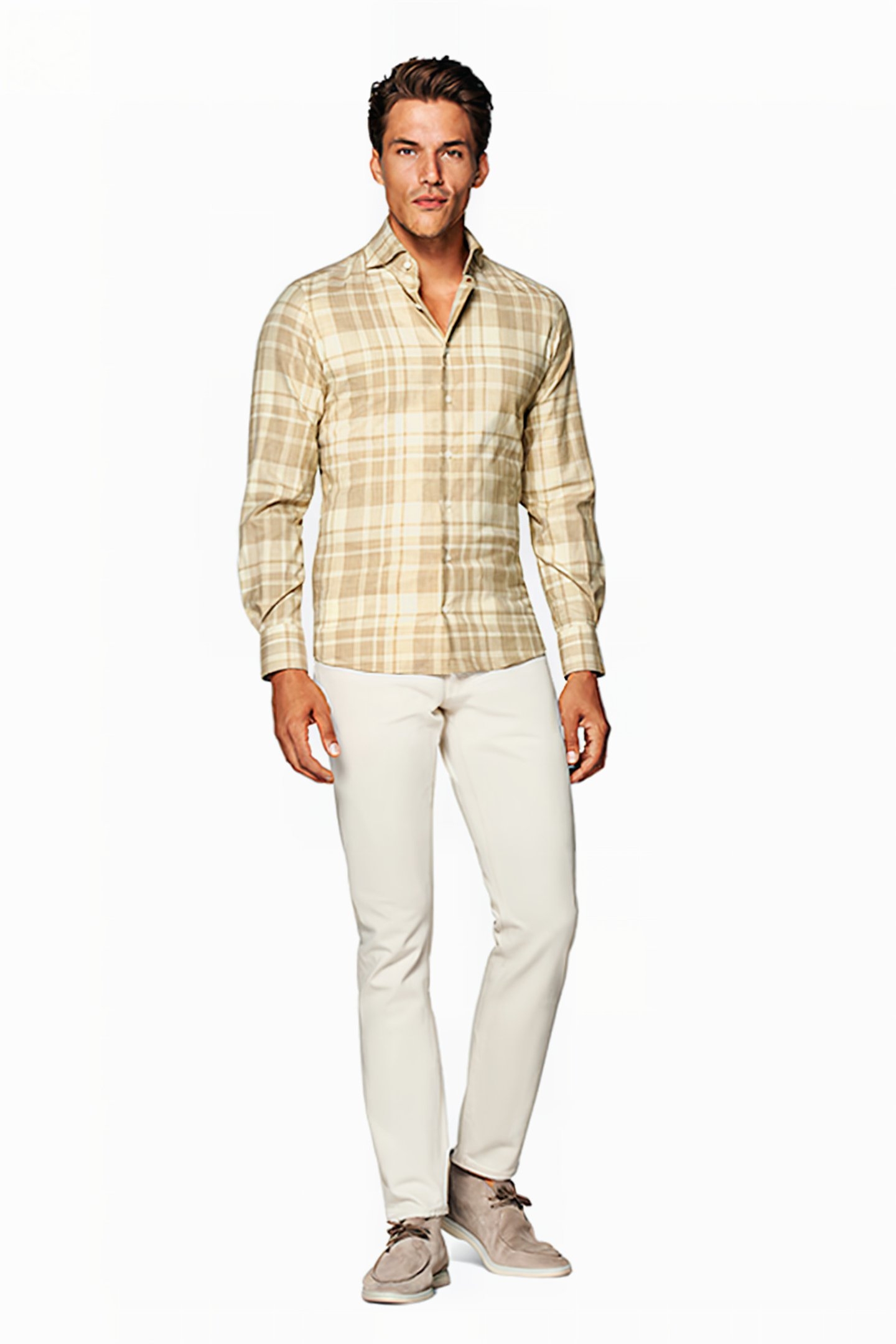 FLANNEL SAND CHECK LIGHT BROWN 3