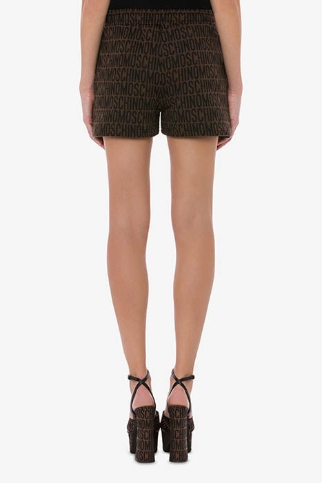 ALLOVER LOGO FLEECE SHORTS BROWN 2