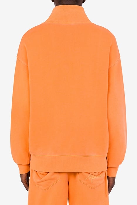SIGNATURE LOGO FADED COTTON SWEATSHIRT ORANGE 2