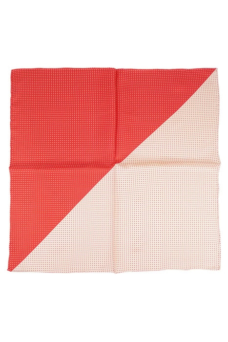 SILK SQUARED SCARF RED WHITE WITH DOTS RED,WHITE 2