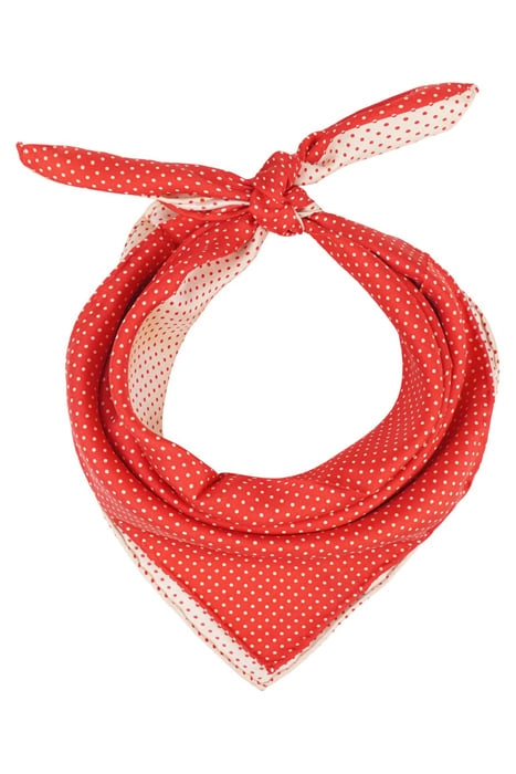 SILK SQUARED SCARF RED WHITE WITH DOTS RED,WHITE 1