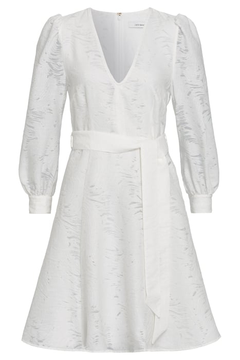 NICKY MINI LENGTH DEEP V-NECK DRESS SNOW WHITE 3