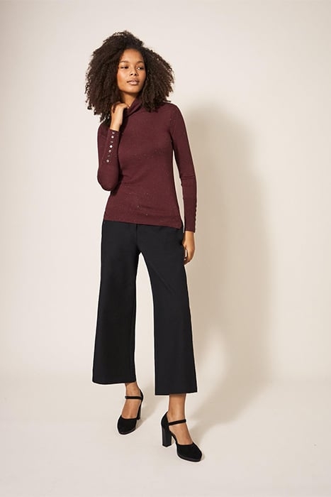 SPARKLE ROLL NECK JUMPER DARK PLUM 1