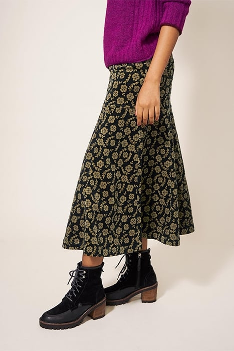 QUINN  CORD SKIRT GREEN 4