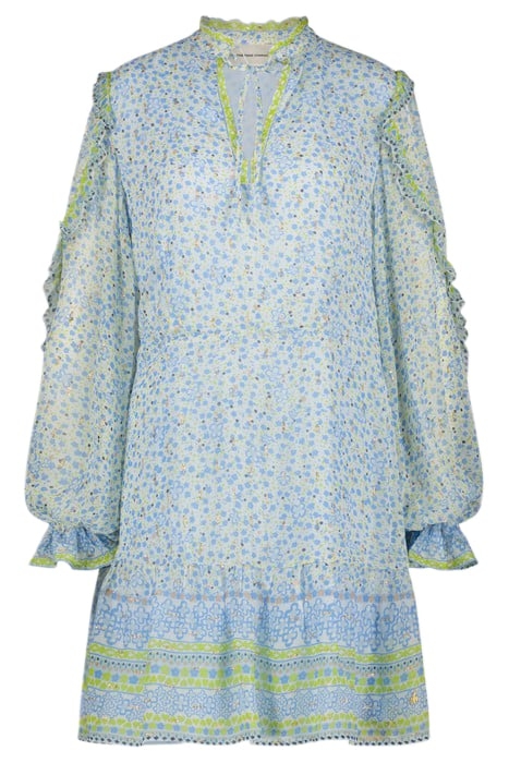 ADRIENNE DRESS CREAM WHITE/RIAD BLU 2