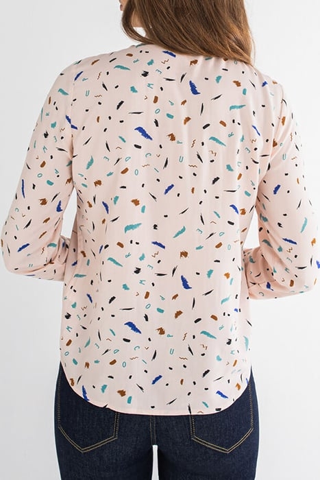 PINK SHIRT WITH FUN TACHIST PRINT WATER PINK 2