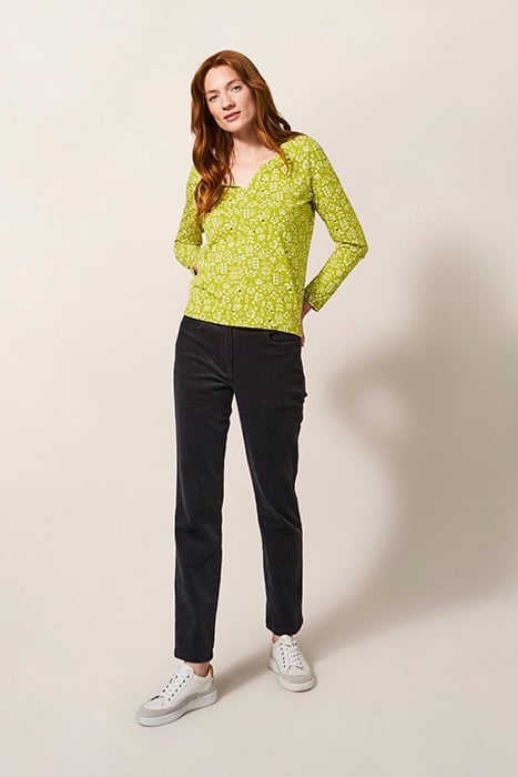 NELLY  TEE CHARTREUSE PRINTED 2