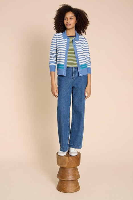 PEONY COLLARED CARDIGAN BLUE 3