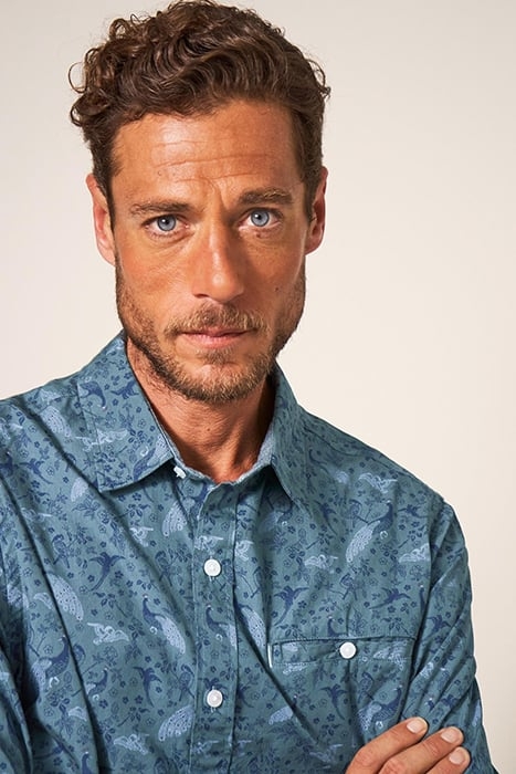 PEACOCK PRINTED SHIRT BLUE PRINTED 4