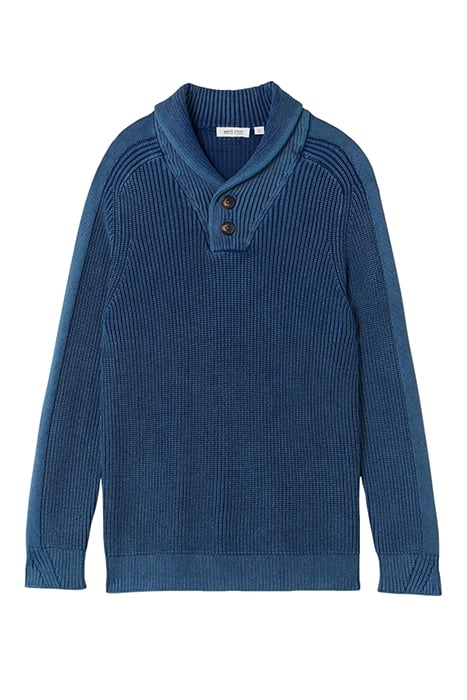 RIBBED SHAWL NECK JUMPER DARK NAVY 2