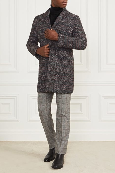 SINGLE BREASTED COAT BLACK/WHITE/RED CHECK 7