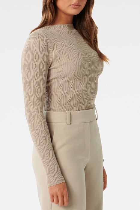 EVERLEY GROWN ON NECK WAVE JUMPER MUSHROOM 5