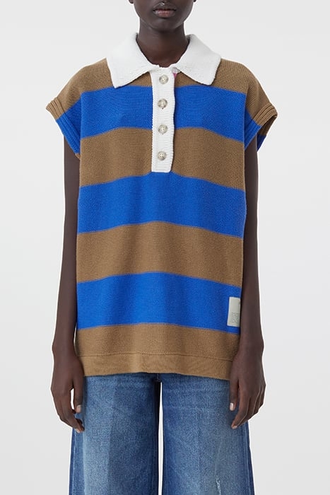 SLEEVELESS POLO KNITS ECRU 1