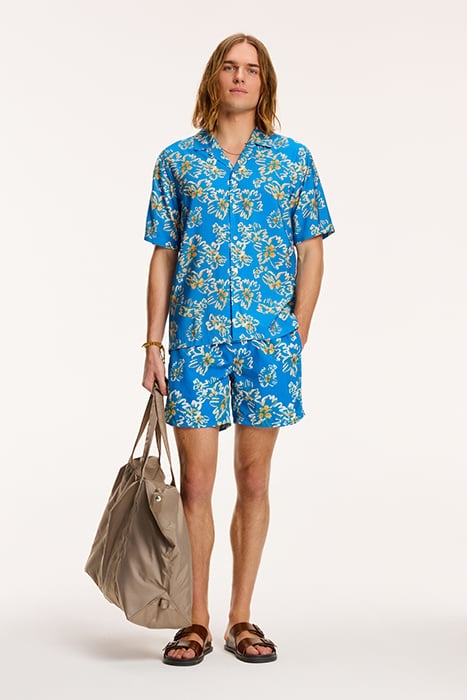 MEN SHORTSLEEVE WASHED FLOWER SKYDIVE BLUE 5