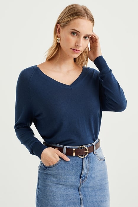 KNITTED PULLOVER DARK BLUE 1