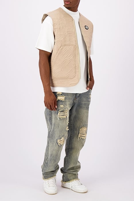 MONOGRAM QUILTED VEST BROWN 2