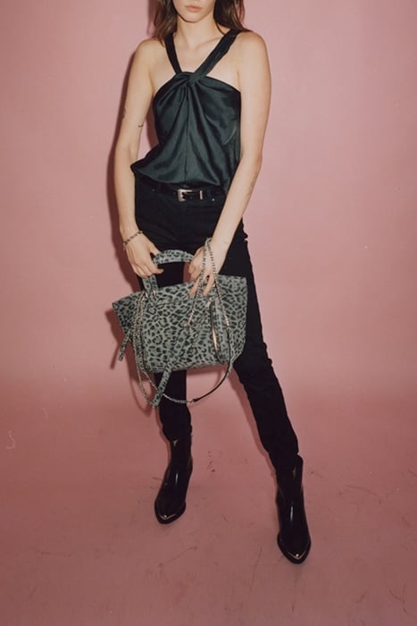 BLACK ASYMMETRIC TOP WITH KNOTTED NECKLINE 7