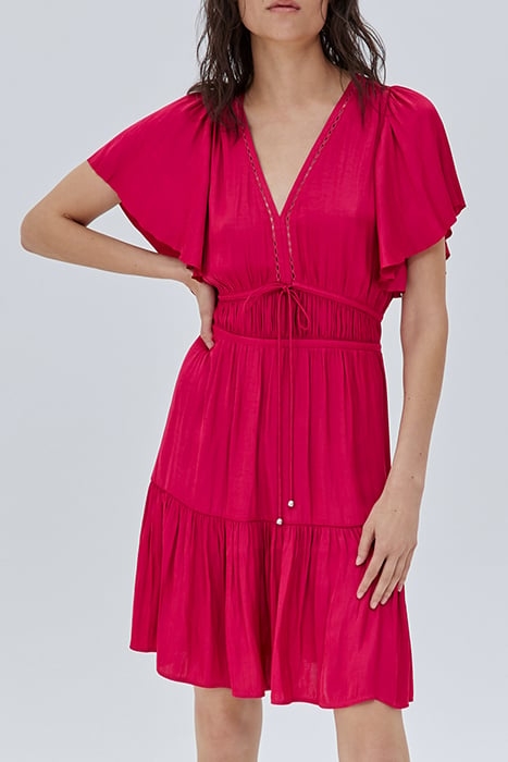 TANGY FUCHSIA RUFFLED DRESS 1