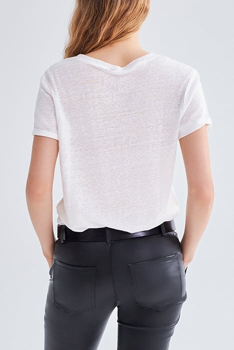 ECRU LINEN KNIT SLOGAN T-SHIRT 2