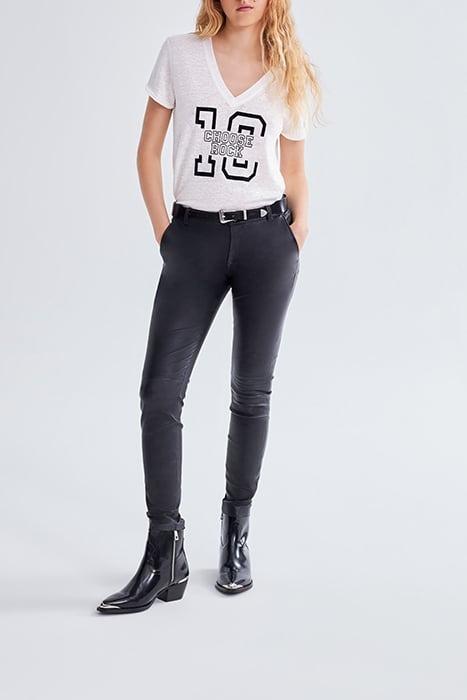 ECRU LINEN KNIT SLOGAN T-SHIRT 3