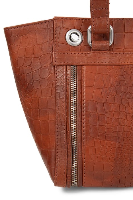 ORANGE CROC-EMBOSSED LEATHER 1440 SMALL TOTE BAG 5