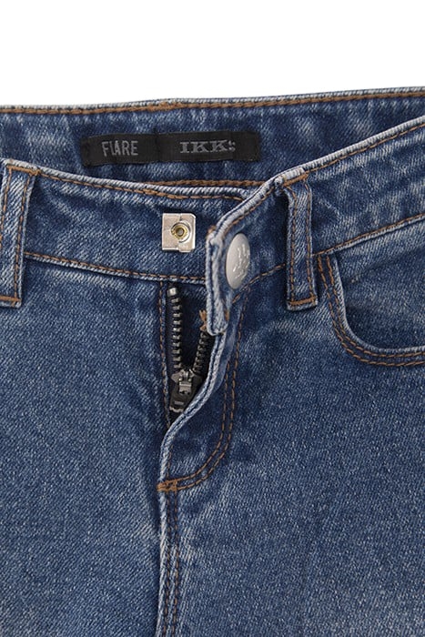 GIRLS’ BLUE WATERLESS FLARE JEANS WITH SCARF BELT 5