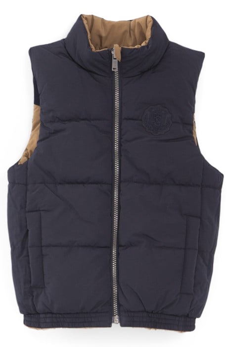 BOYS’ CAMEL AND NAVY REVERSIBLE BODYWARMER 3