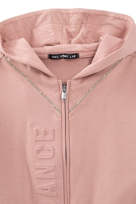 PINK EMBOSSED SLOGAN CROPPED CARDIGAN 3