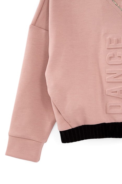 PINK EMBOSSED SLOGAN CROPPED CARDIGAN 4