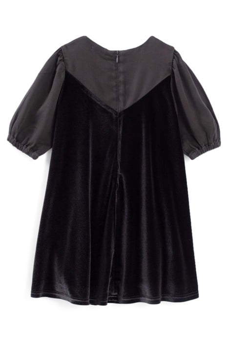 GIRLS’ GREY MIXED FABRIC DRESS WITH SLOGAN 2