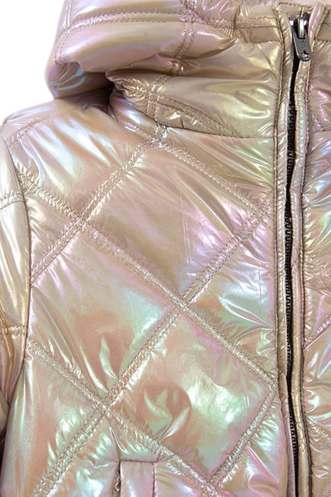 GIRLS’ IRIDESCENT BEIGE QUILTED PADDED JACKET 6